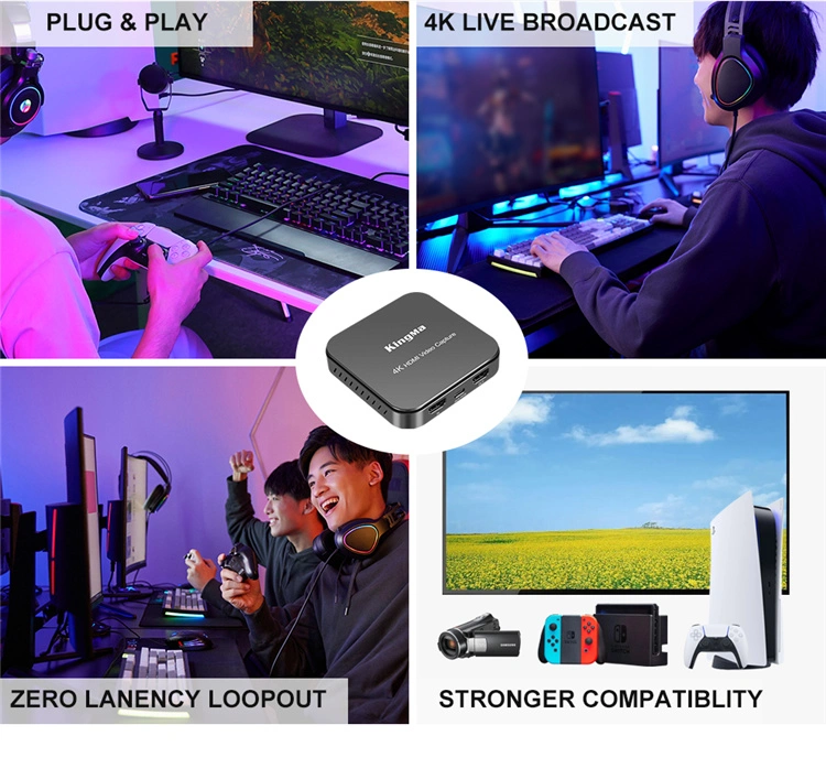 Kingma USB3.0 Type-C HD Mi Video Capture Card for Streaming and Recording Support 4K 60Hz Game Capture