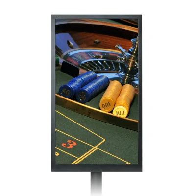 Monitor LCD lateral duplo de 27 polegadas Sinalização digital de chão