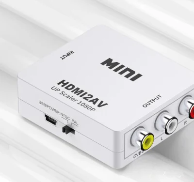 Suporta 1080P HDMI para AV Mini Converter Adaptador HDMI para CVBS+L+R HD Video Converter